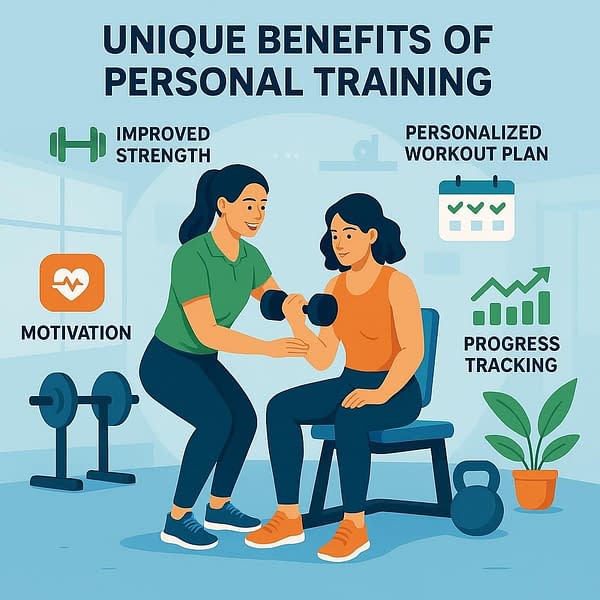 a woman lifting weights to another woman