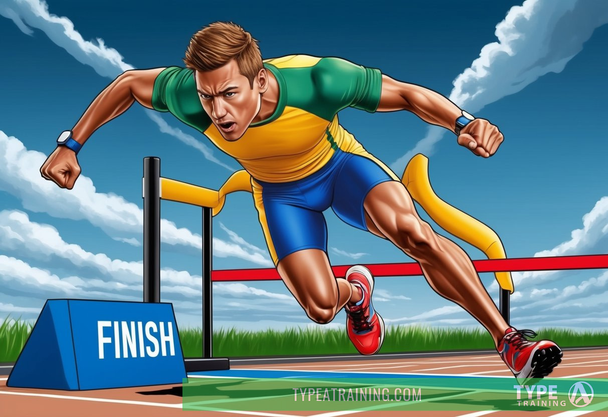 a man running on a track
