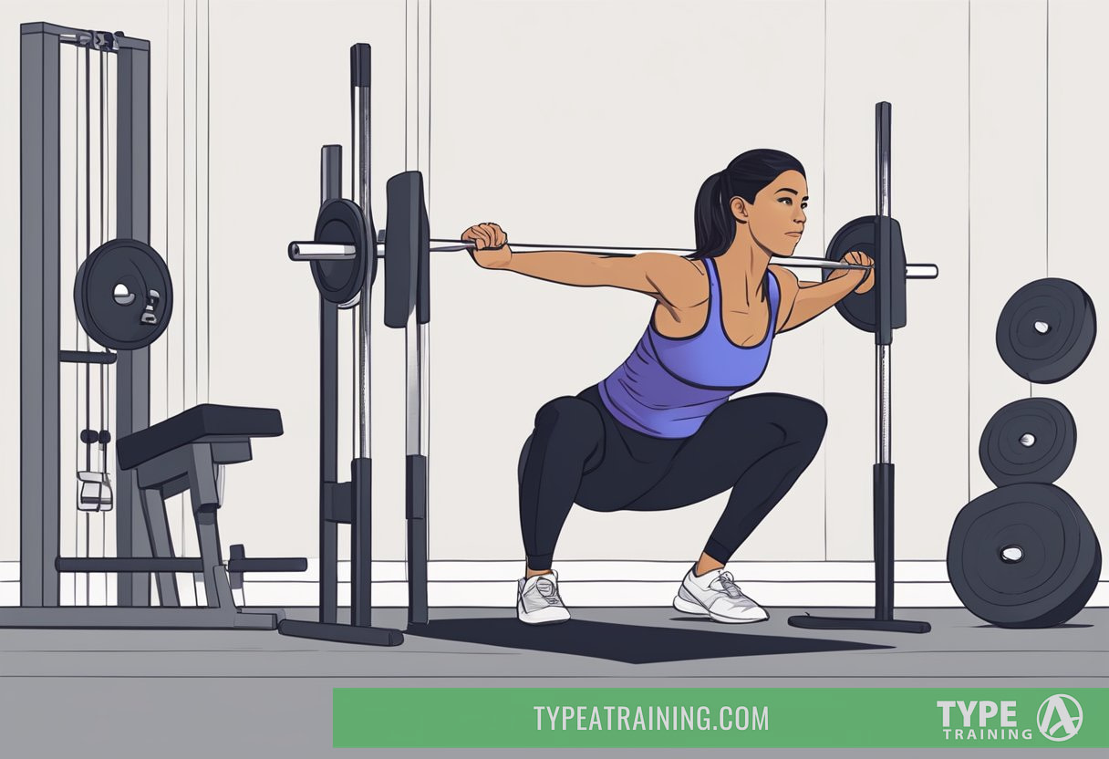 a cartoon of a woman lifting weights
