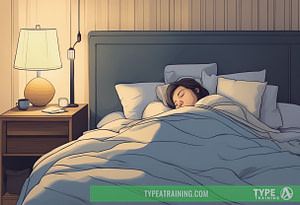 a woman sleeping in a bed
