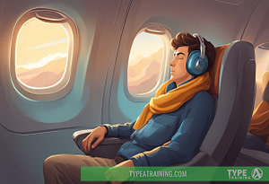 a man sleeping in an airplane