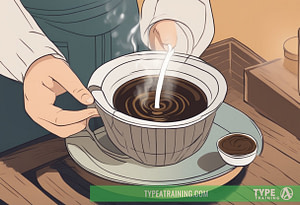 a cartoon of a person pouring a cup of coffee