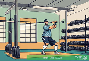 A male baseball player in a weight room to workout