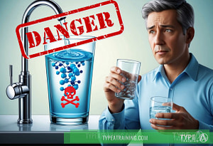 a man holding a glass of water