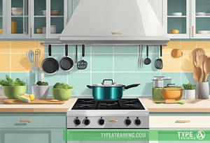 a kitchen with a pot on the stove