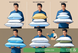 a man holding a stack of pillows