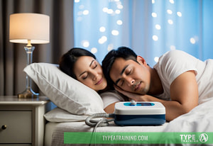 a man and woman sleeping on a bed