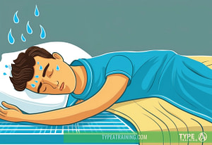 a cartoon of a man sleeping on a bed