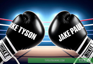 boxing gloves with white text on them