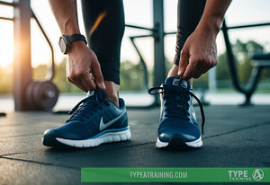 a person tying their shoes