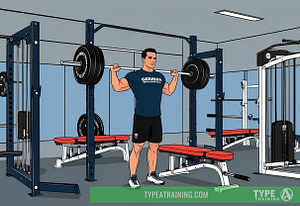 a man lifting weights in a gym