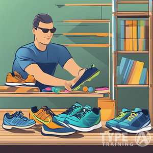 a man in a shoe store