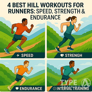 a collage of a man and a woman running