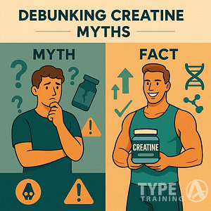 a man holding a jar of creatine