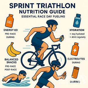 a poster of a triathlon