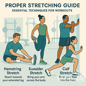 a poster of a group of people stretching