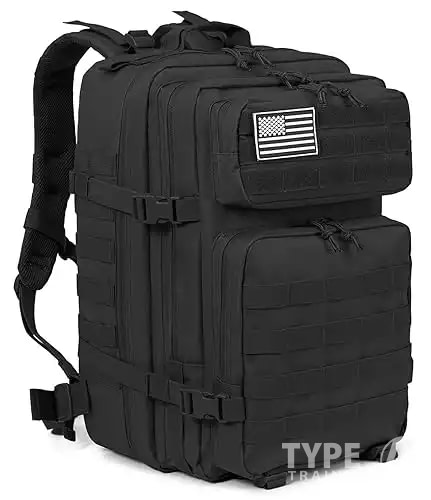 QT&QY 45L Military Tactical Backpacks Molle Army Assault Pack 3 Day Bug Out Bag Hiking Treeking Rucksack