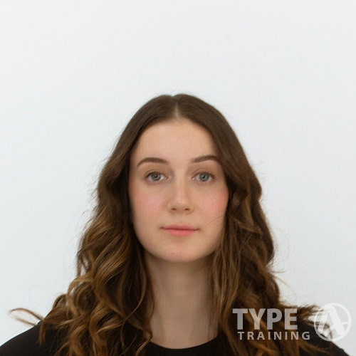 a woman with long hair