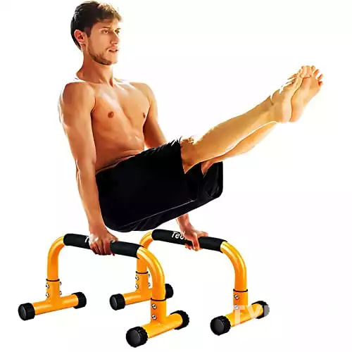 Teclor Steel Push Up Bar, 9.5in High Parallettes Bars