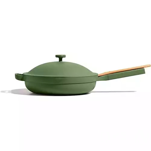 Our Place Always Pan - Large 12.5-Inch Nonstick, Toxin-Free Ceramic Cookware | Versatile Frying Pan, Skillet, Saute Pan | Stay-Cool Handle | Oven Safe | Lightweight Aluminum Body | Sage