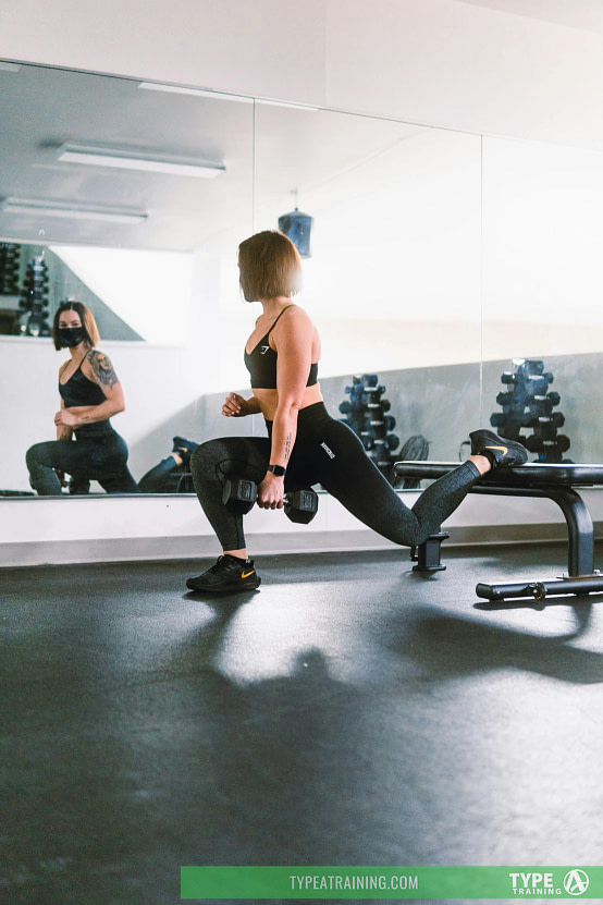 a woman in a gym