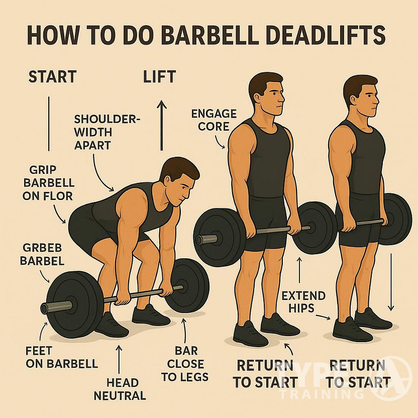 a man lifting weights with text overlay