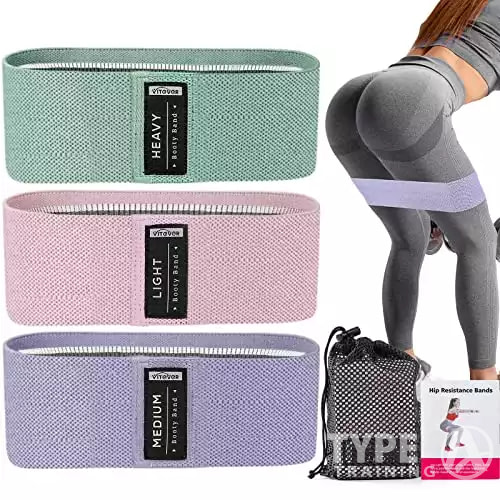 3 Levels Booty Bands Set, Resistance Bands for Working Out, Exercise Bands for Women Legs and Butt, Yoga Starter Set