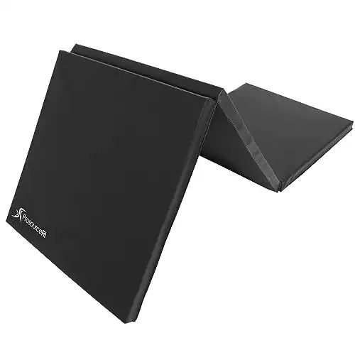 ProsourceFit Tri-Fold Folding Exercise Mat - Black