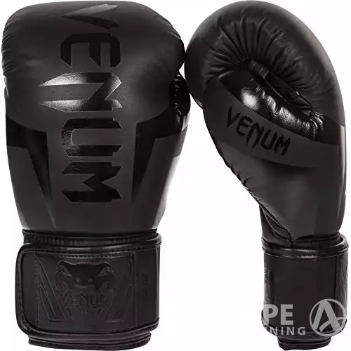 Venum Elite Boxing Gloves, Black, 16 oz