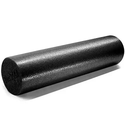Yes4All Premium Soft-Density Round PE Foam Roller for Pilates, Yoga, Stretching, Balance & Core Exercises - 24 inch Black