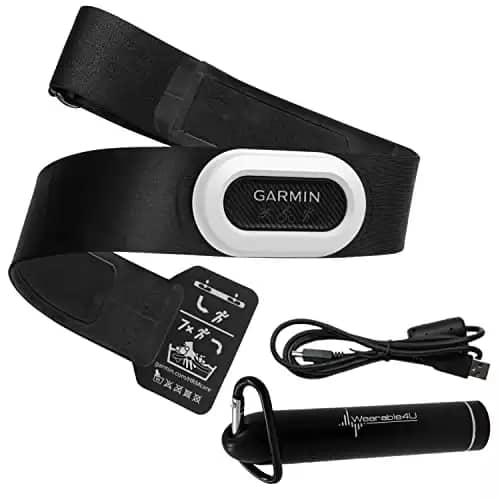 Garmin HRM-Pro Plus Premium Chest Strap Heart Rate Monitor, Captures Running Dynamics with Wearable4U E-Bank Bundle