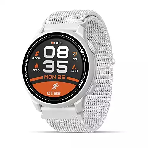 COROS PACE 2 Sport Watch GPS Heart Rate Monitor, 20 Days Long Battery Life, Barometer, Lightweight, Strava, Training Plan, Navigation, Sleep Track, Swim, Bike, Run, Strength, Treadmill (White Nylon)