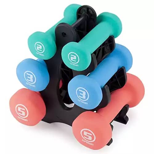 Neoprene Body Sculpting Hand Weights with Stand