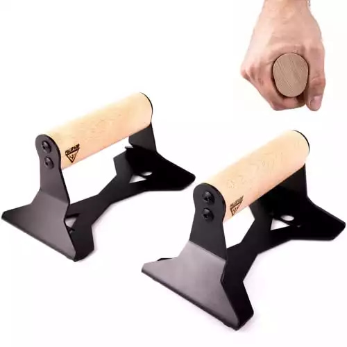 PULLUP & DIP Wooden Push Up Bars with Ergonomical Handle