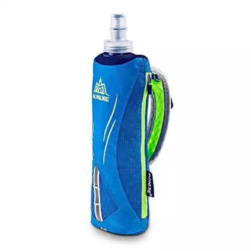 TRIWONDER Handheld Water Bottle for Running, Quick Grip Chill 17 oz Handheld Soft Water Bottle with Hand Strap Hydration Pack, BPA Sport Soft Flask (Blue)