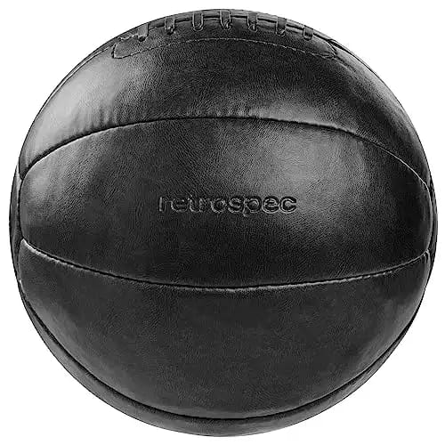 Retrospec Core Weighted Medicine Ball 4 lbs, 100% Leather with Sturdy Grip for Strength Training, Recovery, Balance Exercises and Other Full-Body Workouts