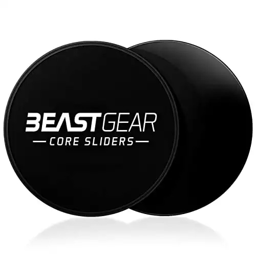 Beast Gear Core Sliders for Working Out Double Sided for Using on Hard and Soft Floors Gliding Discs for Abdominal Exercises Fitness Equipment for Man and Woman