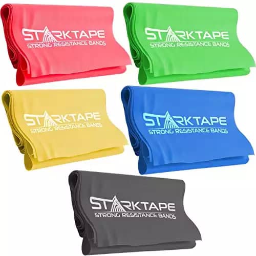 Resistance Bands Set. 5 Pack Non-Latex Physical Therapy, Professional Elastic Band. Perfect for Home Exercise, Workout, Strength Training, Yoga, Pilates, Rehab or Gym Leg Upper, Lower Body