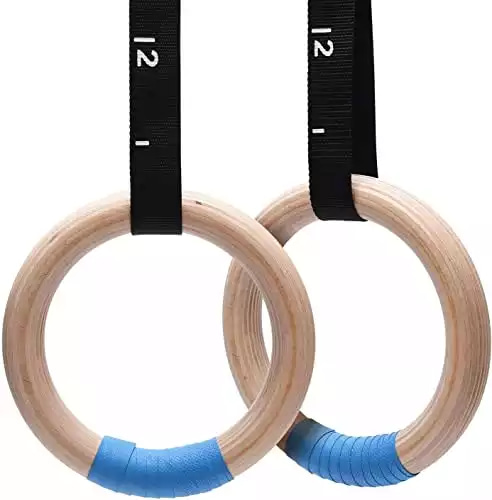 PACEARTH Gymnastics Rings Wooden Rings