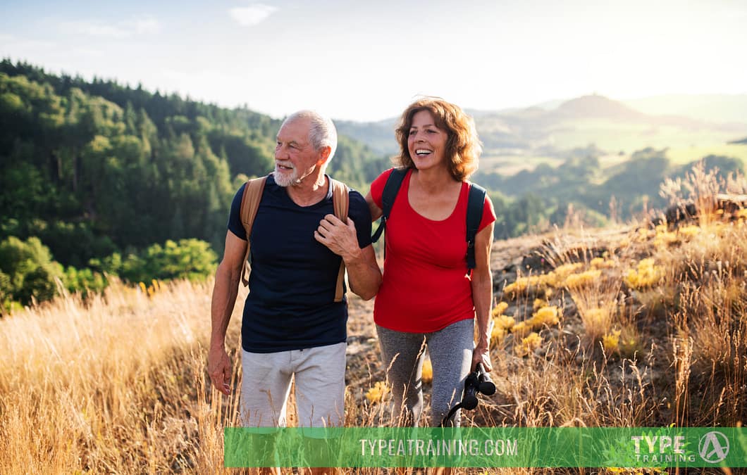 couple enjoying a fitness walking outdoors