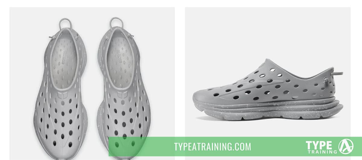 Gray perforated slip-on shoes