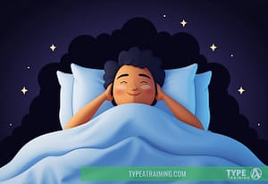 a cartoon character lying in bed with a pillow and head on it