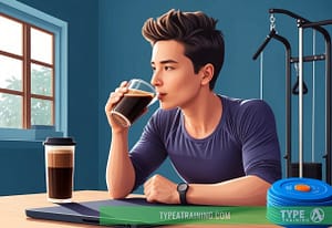 a man drinking from a glass of coffee before a workout