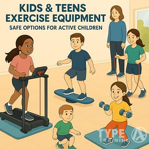 a poster of kids and adults doing exercise