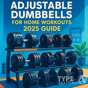 a poster of a gym with weights