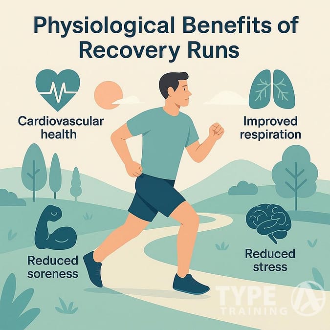 a man running in a field with text and images