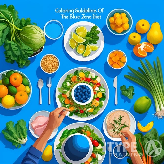 a table with plates of food and fruits