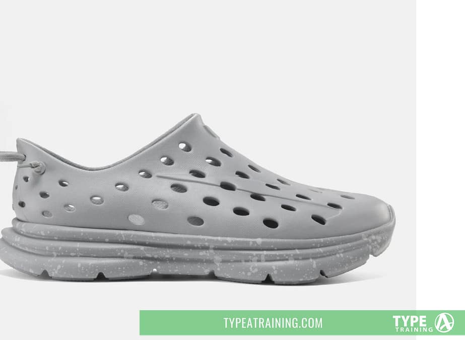 Gray perforated slip-on shoe