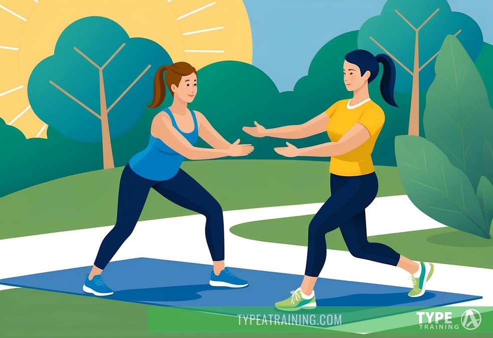 a woman doing yoga outside