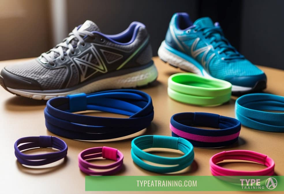 a group of colorful headbands and shoes